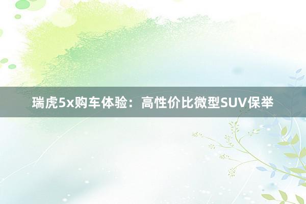 瑞虎5x购车体验：高性价比微型SUV保举